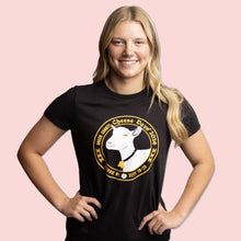 Load image into Gallery viewer, #2026 - Ladies BUTTON LOGO T Black Crewneck
