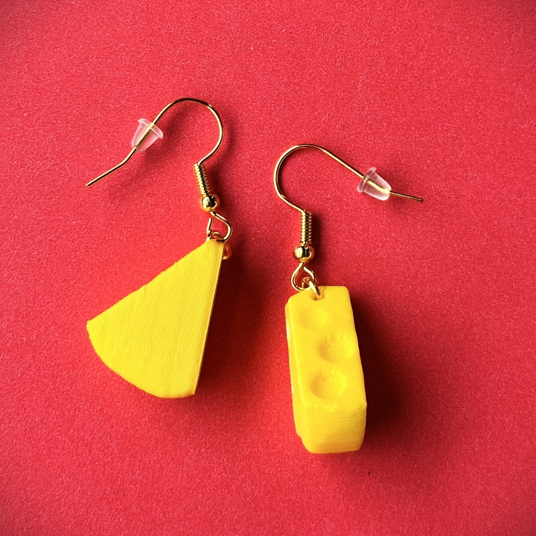 #2026 - Earrings - Yellow Cheese Wedge