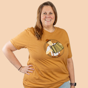 2024 - Unisex T BUTTON LOGO Caramel Short Sleeve Size Small